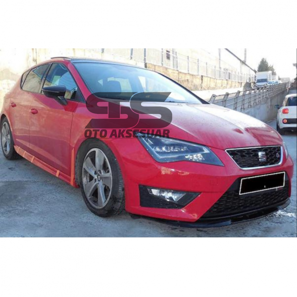 Seat Leon mk3 Cupra R Uyumlu Ön Lip Mat Siyah Ön Tampon Lip - 7