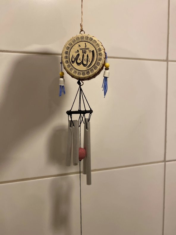 Deprem Zili Rüzgar Çanı Allah Hz Muhammet Feng Shui 5 Metal Boru - Resim 6