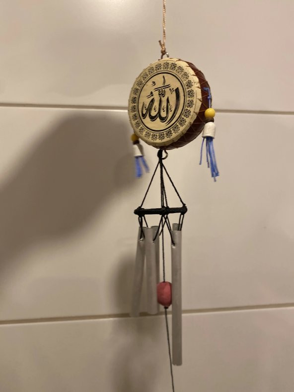 Deprem Zili Rüzgar Çanı Allah Hz Muhammet Feng Shui 5 Metal Boru - Resim 10