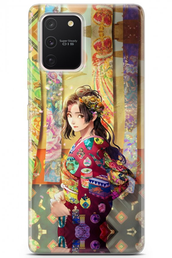 Samsung Galaxy A91 Uyumlu Kılıf Anime 15 Çin Anime Kalın Silikon Açık Yeşil