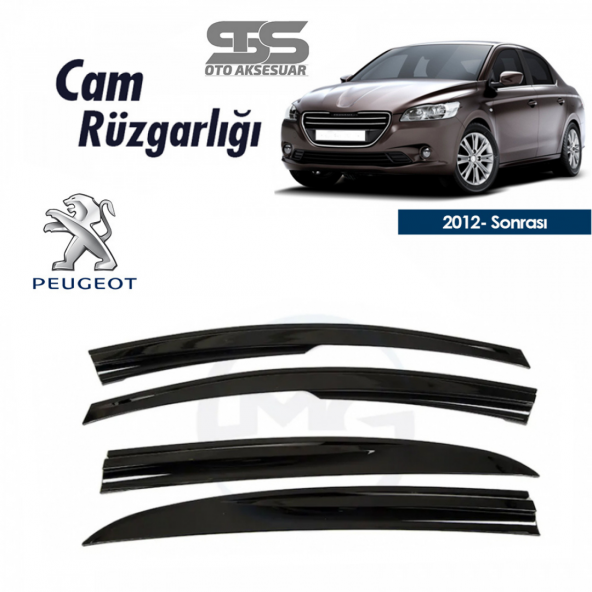 Cam Rüzgarlığı Peugeot 301 2012 Sonrası Mügen Tip Piano Black ürün görseli 1