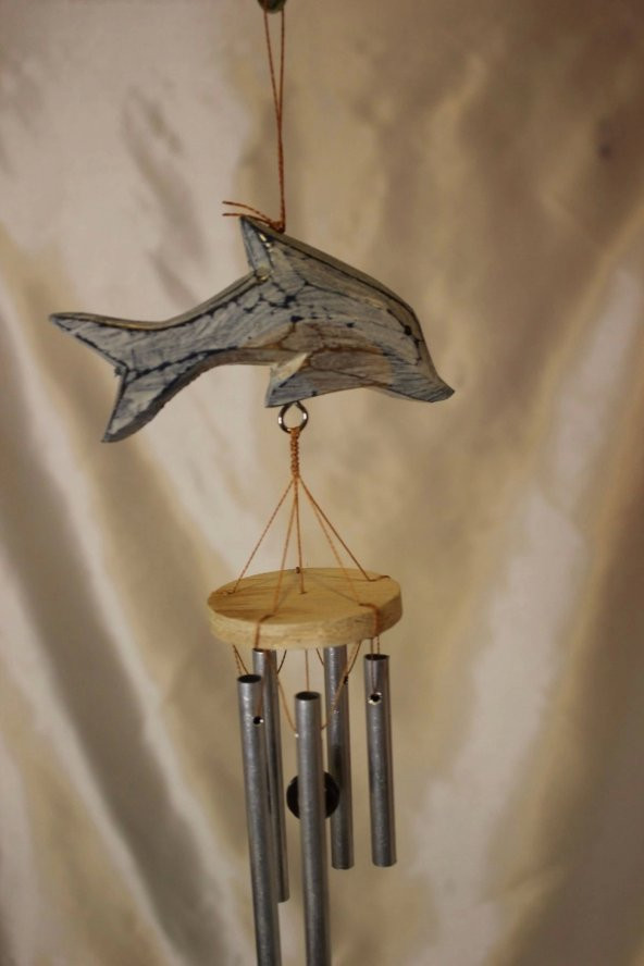 Deprem Çanı Zili Rüzgar Çanı Balık Feng Shui 5 Metal Boru - Resim 4