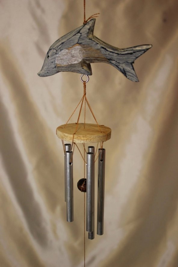 Deprem Çanı Zili Rüzgar Çanı Balık Feng Shui 5 Metal Boru - Resim 5