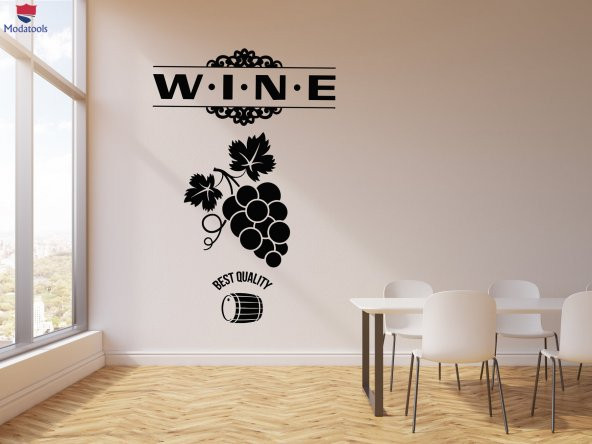 Dekoratif Duvar Sticker Şarap Restaurant Vine Üzüm Mutfak Bar Çıkartmaları