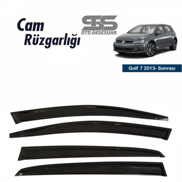 Cam Rüzgarlığı Volkswagen Golf 7 2013 Sonrası Mügen Tip Piano Black