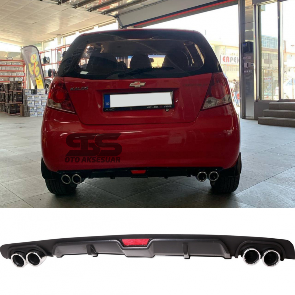 Chevrolet Kalos Difüzör Arka Tampon Eki 4 Egzoz Çıkışlı Siyah ürün görseli 1
