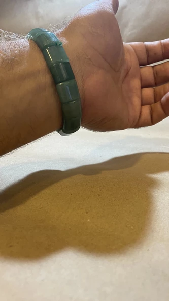 Yeşim Doğal Taş Bileklik Hand Made El İşi - 7