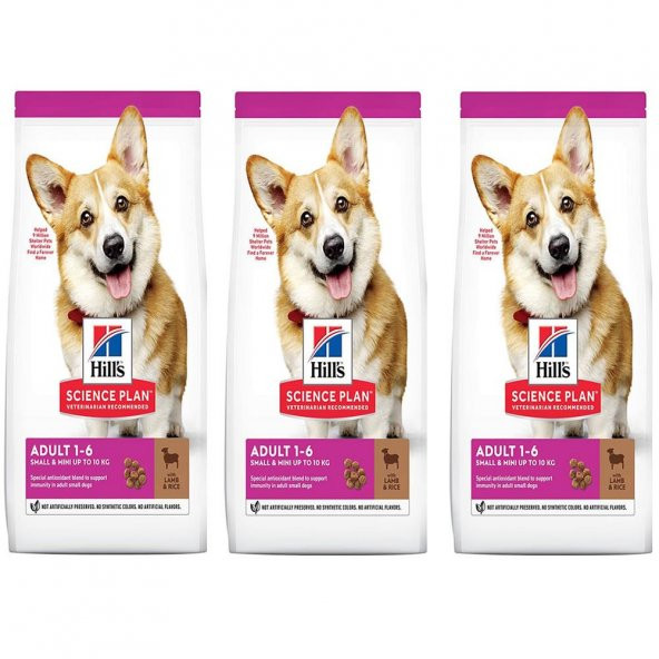 Hills Small Mini Kuzulu Yetişkin Köpek Maması 1,5 Kg 3 Adet