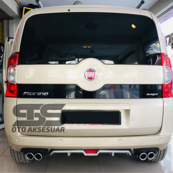 Fiat Fiorino Difüzör Arka Tampon Eki 4 Egzoz Çıkışlı Gri - 2
