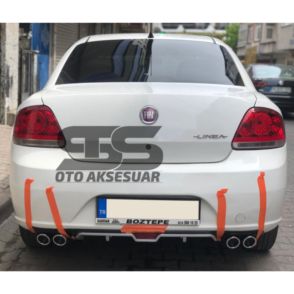 Fiat Linea Difüzör Arka Tampon Eki 4 Egzoz Çıkışlı Gri - 2