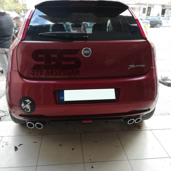 Fiat Punto Difüzör Arka Tampon Eki 4 Egzoz Çıkışlı Siyah - Resim 3