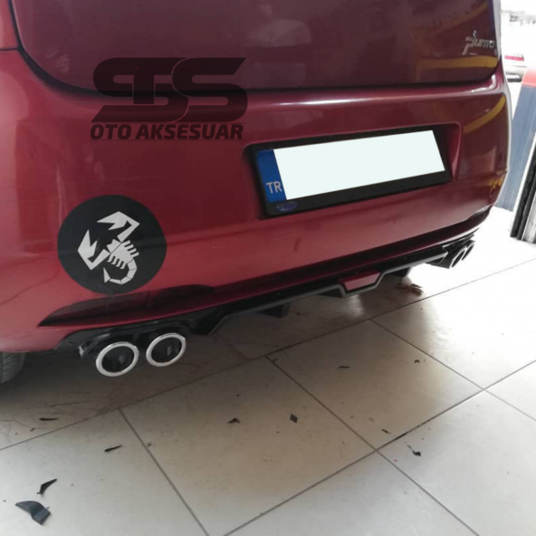Fiat Punto Difüzör Arka Tampon Eki 4 Egzoz Çıkışlı Siyah - Resim 4