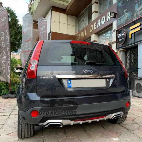 Ford Fiesta 2003-2008 Difüzör Arka Tampon Eki 2 Egzoz Çıkışlı Gri Reflektörlü - 3