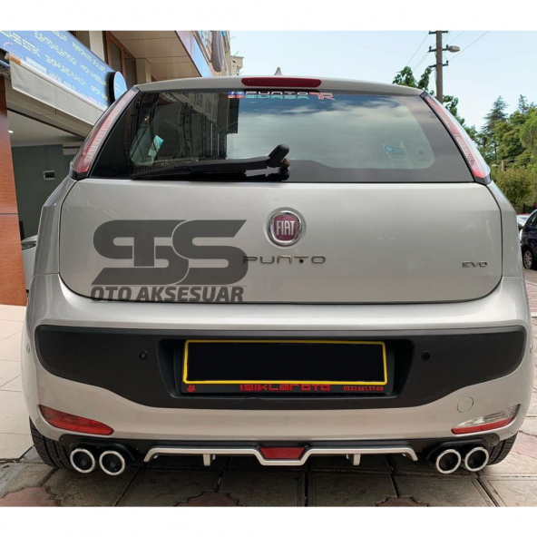 Fiat Punto Difüzör Arka Tampon Eki 4 Egzoz Çıkışlı Gri - 6