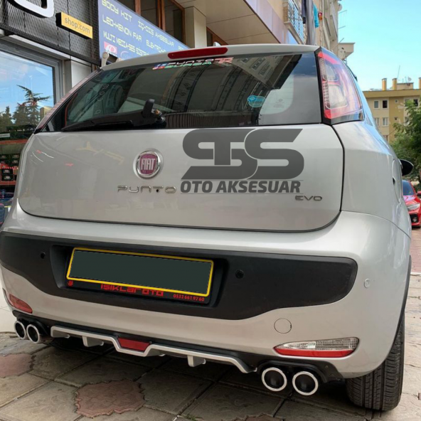 Fiat Punto Difüzör Arka Tampon Eki 4 Egzoz Çıkışlı Gri - 7