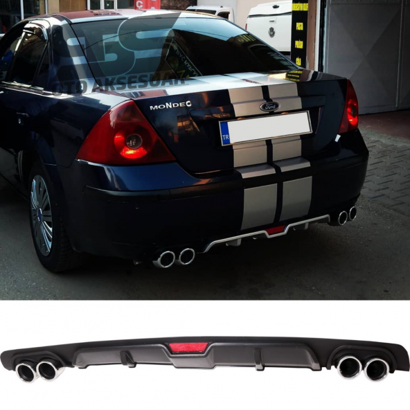 Ford Mondeo Mk3 Difüzör Arka Tampon Eki 4 Egzoz Çıkışlı Siyah ürün görseli 1