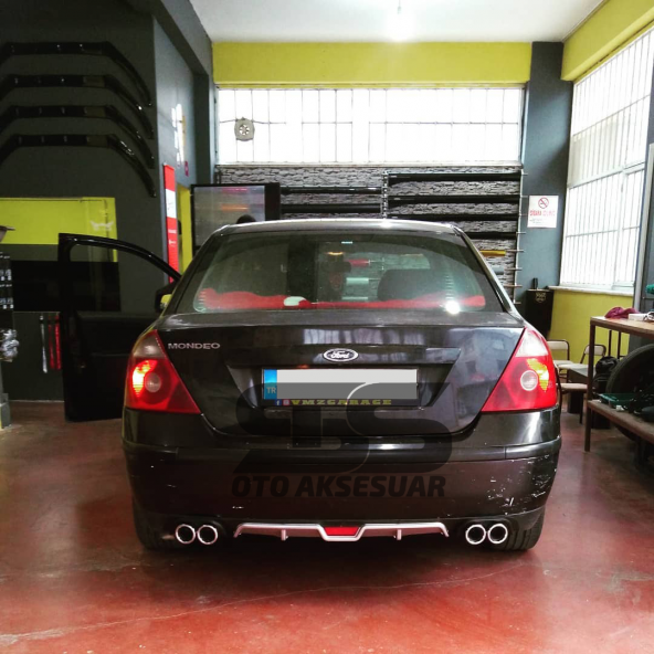 Ford Mondeo Mk3 Difüzör Arka Tampon Eki 4 Egzoz Çıkışlı Gri - Resim 4