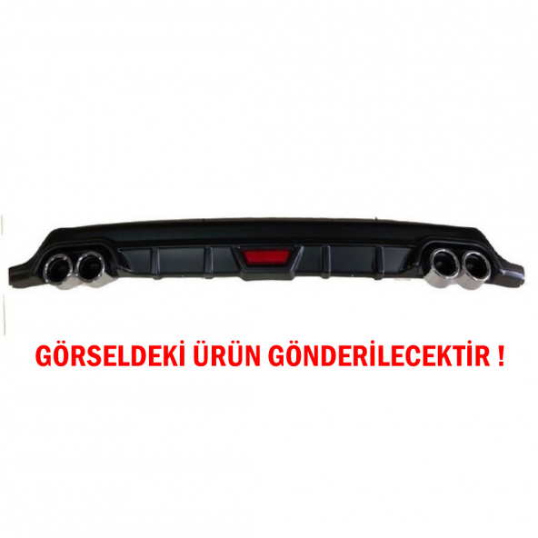 Hyundai Accent Blue Difüzör Arka Tampon Eki 4 Egzoz Çıkışlı Siyah Tip - Resim 2