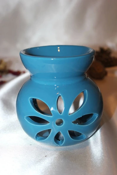 Buhardanlık Ebru Boyama Lotus Çiçeği Seramik Buhurdanlık Hand Made El İşi 11 - Resim 8