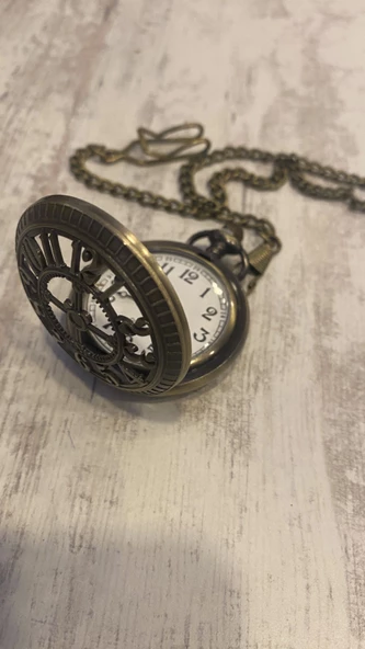 Kapaklı Cep Saati Köstekli Saat - Resim 6