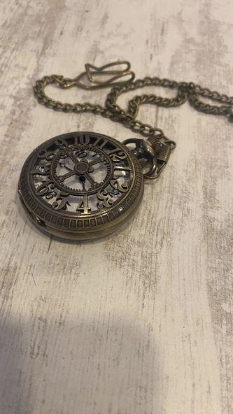 Kapaklı Cep Saati Köstekli Saat - Resim 5