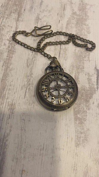 Kapaklı Cep Saati Köstekli Saat - Resim 3