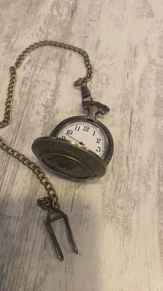 Atatürk Kabartmalı Cep Saati Köstekli Saat Kapağa Yazı Yazılır - Resim 6