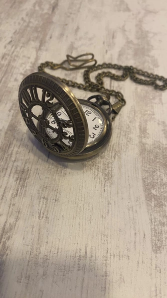 Kapaklı Cep Saati Köstekli Saat - Resim 7