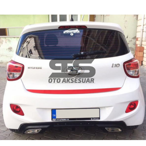 Hyundai i10 Difüzör Arka Tampon Eki 2 Egzoz Çıkışlı Siyah - Resim 2