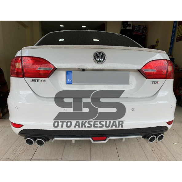 Volkswagen Jetta mk6 Difüzör Arka Tampon Eki 4 Egzoz Çıkışlı Gri - 2