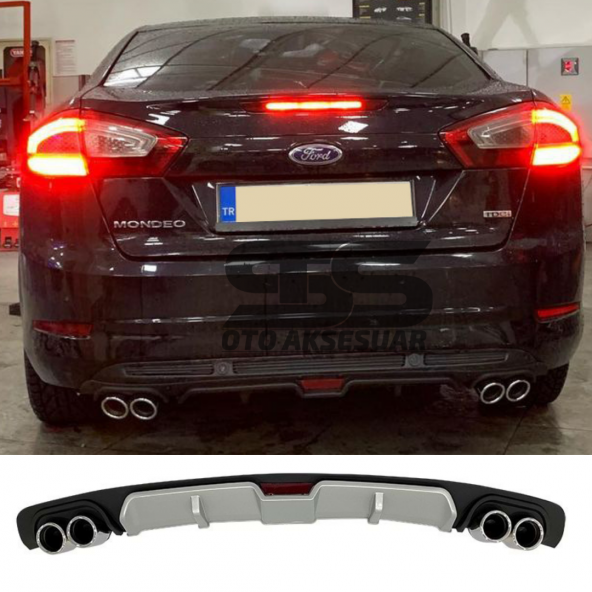 Ford Mondeo MK4 Difüzör Arka Tampon Eki 4 Egzoz Çıkışlı Gri ürün görseli 1
