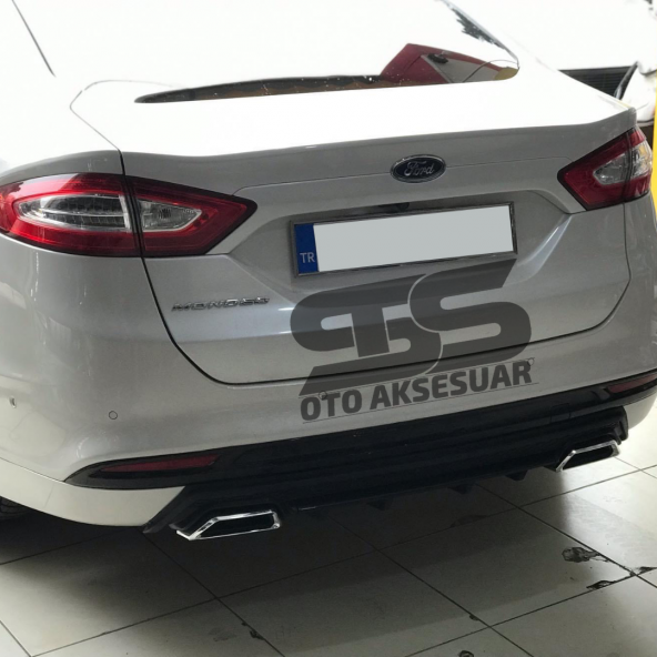 Ford Mondeo MK4 Difüzör Arka Tampon Eki 2 Egzoz Çıkışlı Siyah Lüx Tip - 2