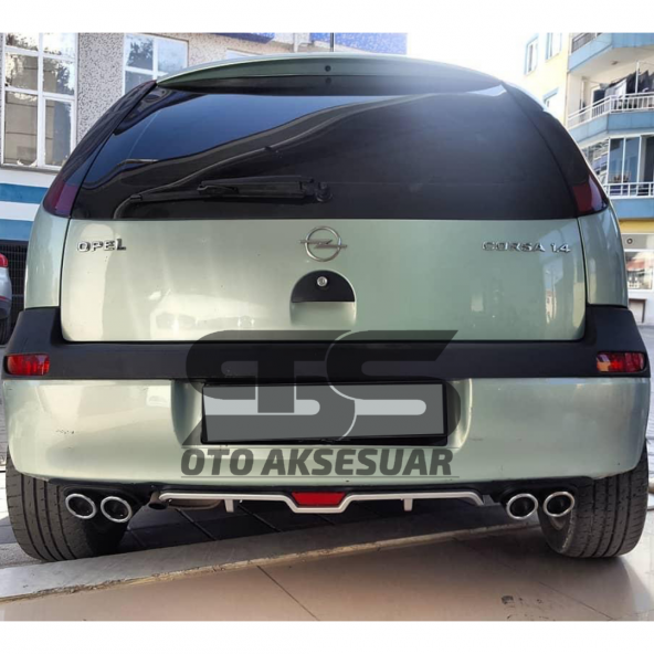 Opel Corsa C Difüzör Arka Tampon Eki 4 Egzoz Çıkışlı Gri - Resim 2