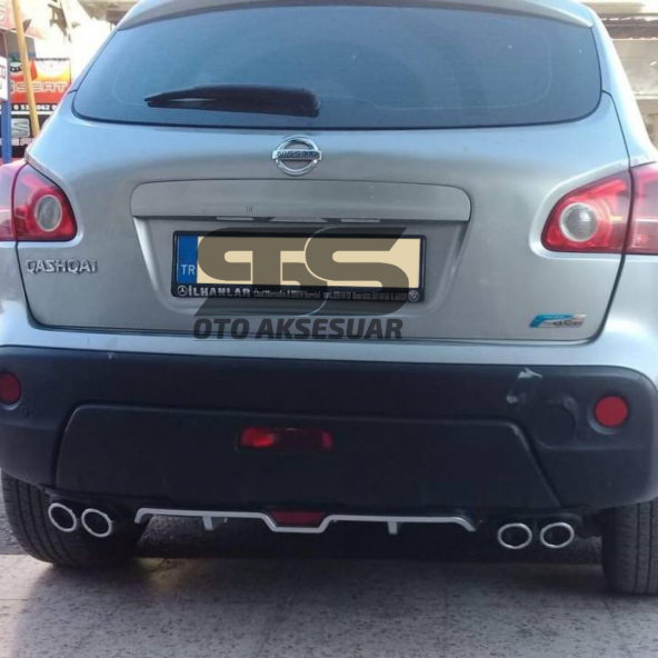 Nissan Qashqai Difüzör Arka Tampon Eki 4 Egzoz Çıkışlı Gri - 2
