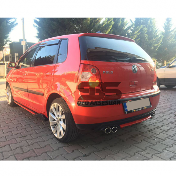 Volkswagen Polo Mk4 Difüzör Arka Tampon Eki 4 Egzoz Çıkışlı Kırmızı Lüx Tip - Resim 2