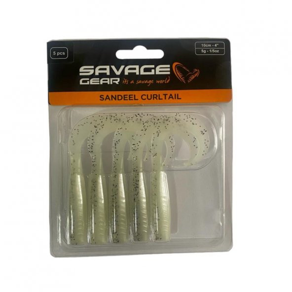 Savage Gear Lb Sandeel Curltail 10cm 5gr  Silikon Yem(Glow)