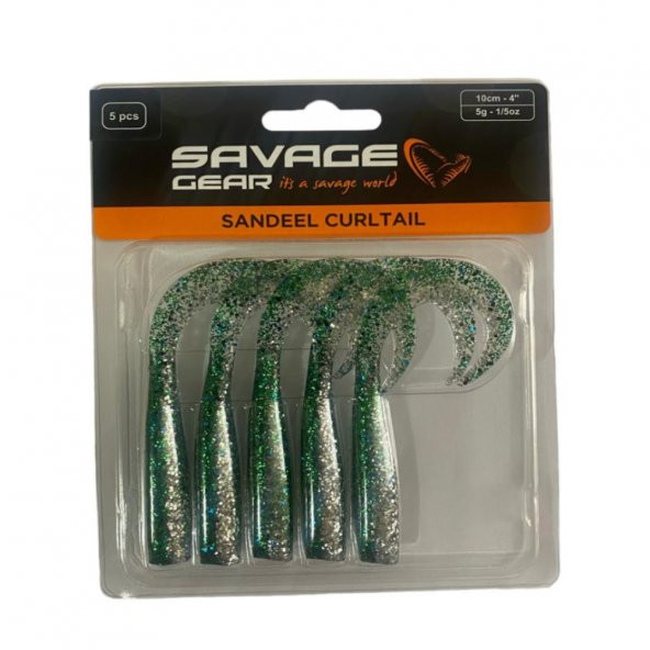 Savage Gear Lb Sandeel Curltail 10cm 5gr 5Adet Silikon Yem (Baby Mack)