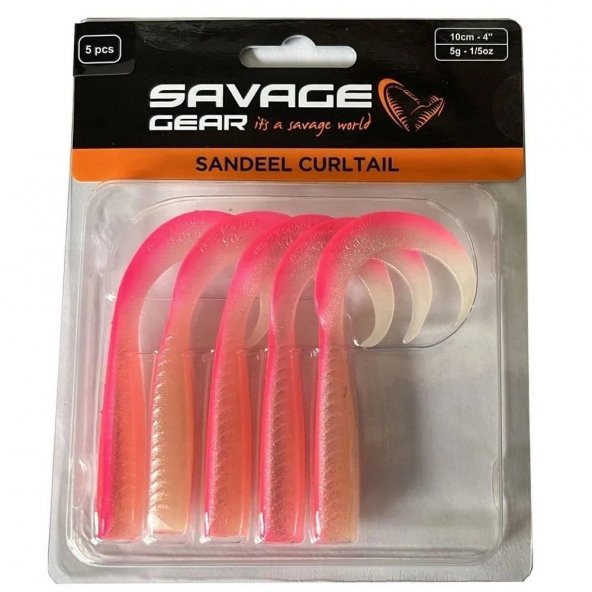 Savage Gear Lb Sandeel Curltail 10cm 5Gr Silikon Yem (Pink Glow)