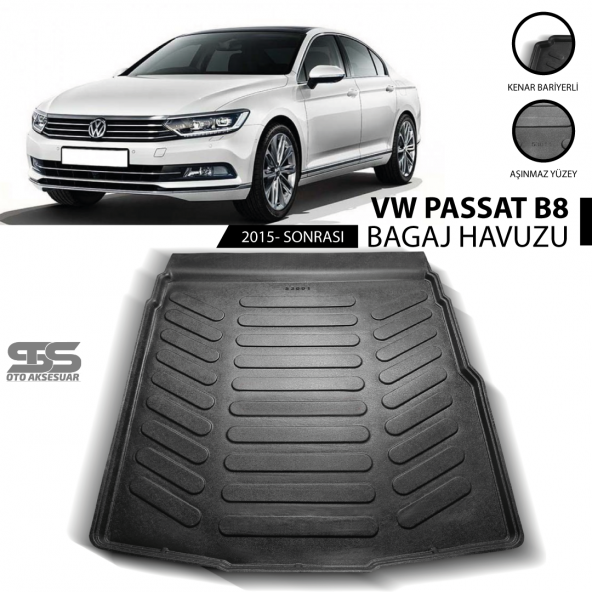 Volkswagen Passat B8 Bagaj Havuzu 2015 Sonrası Havuzlu Bagaj Paspası