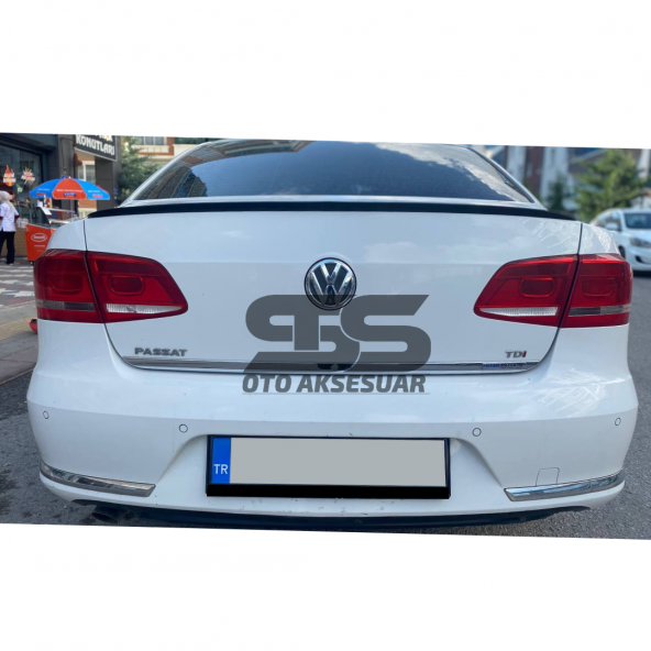 Volkswagen Passat B6 - B7 - B8 Type 2006 - 2020 Uyumlu Bagaj Üstü Spoiler Piano Black - Resim 3