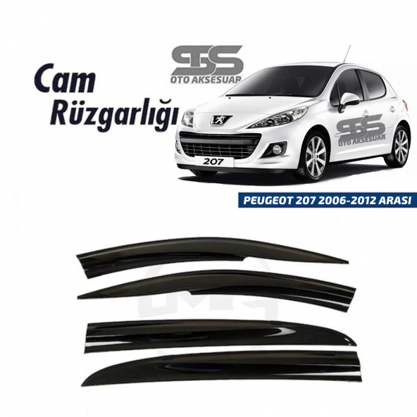 Cam Rüzgarlığı Peugeot 207 2006-2012 Arası Mügen Tip Piano Black