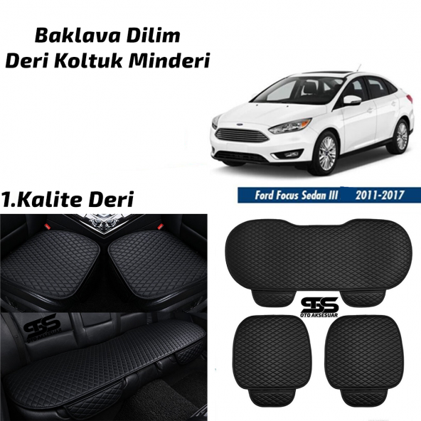 Ford Focus 2011-2017 Sedan Siyah Deri Oto Koltuk Minderi