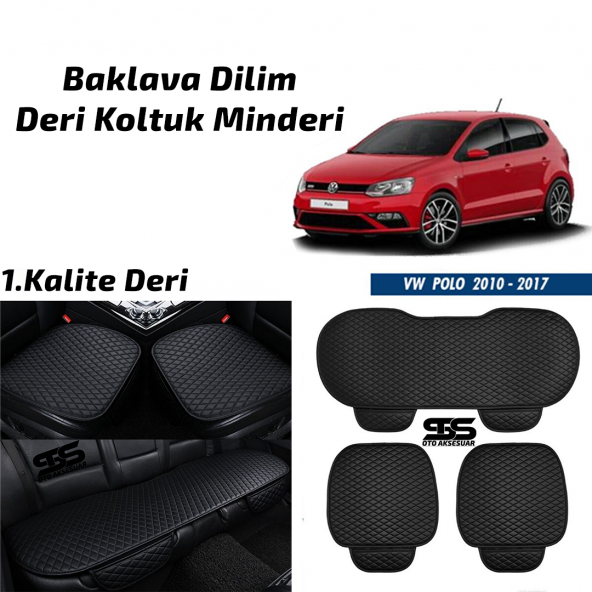 Volkswagen Polo 2010-2017 Siyah Deri Oto Koltuk Minderi