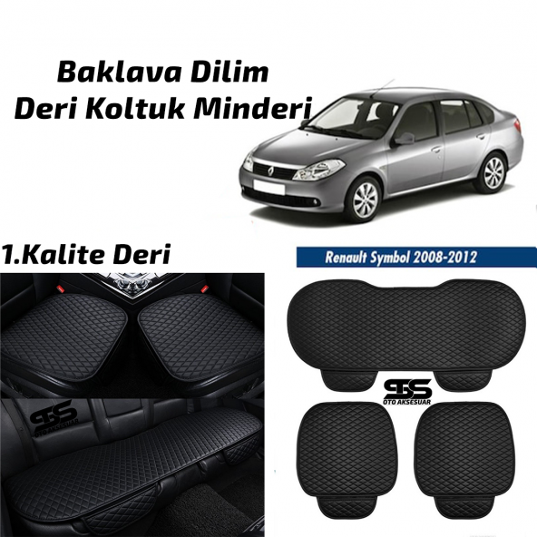 Renault Symbol Thalia 2008-2012Siyah Deri Oto Koltuk Minderi