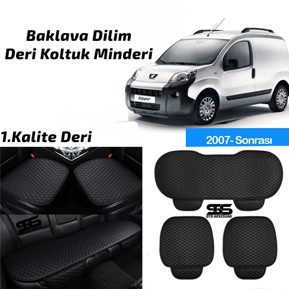 Peugeot Bipper 2007 Sonrası Siyah Deri Oto Koltuk Minderi ürün görseli 1