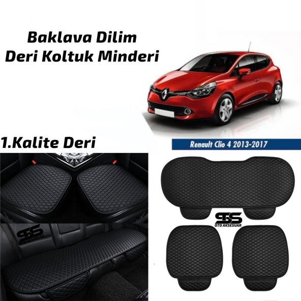 Renault Clio 4 2013-2017 Siyah Deri Oto Koltuk Minderi