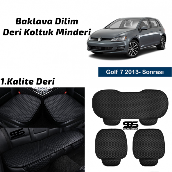Volkswagen Golf 7 2013 Sonrası Siyah Deri Oto Koltuk Minderi