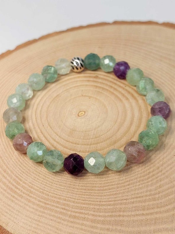 Florit Taşı Faset Kesim 8mm Unisex Bileklik (42570-tek) - Resim 2