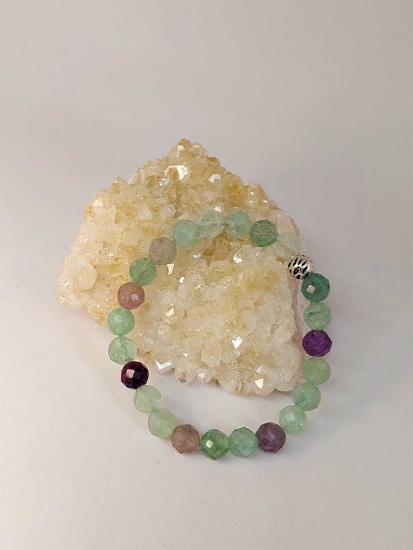 Florit Taşı Faset Kesim 8mm Unisex Bileklik (42570-tek) - Resim 4