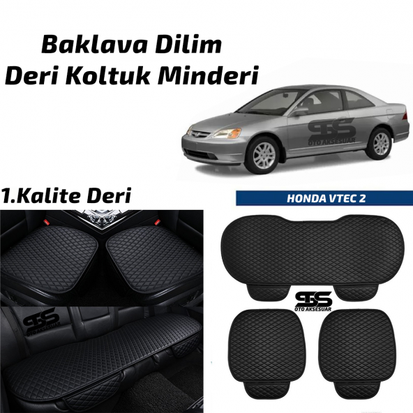 HONDA V-TEC 2 2001-2006 Arası Siyah Deri Oto Koltuk Minderi